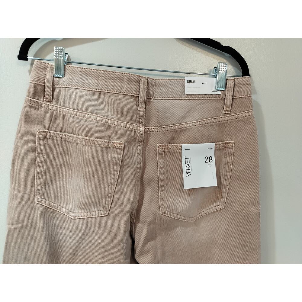 VERVET Leslie 90's Vintage Flare Pink Distressed Jeans NWT Size 28 - Picture 4 of 9